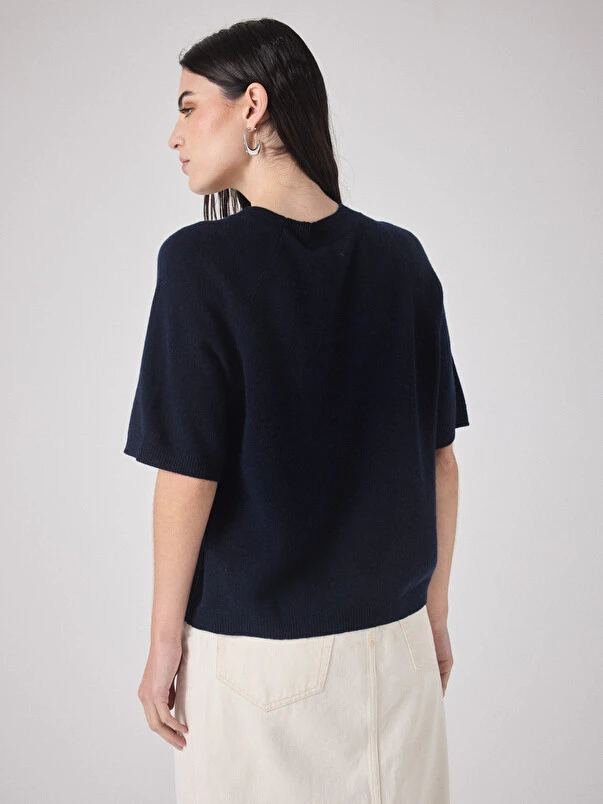 T-Shirt blu navy Not Shy