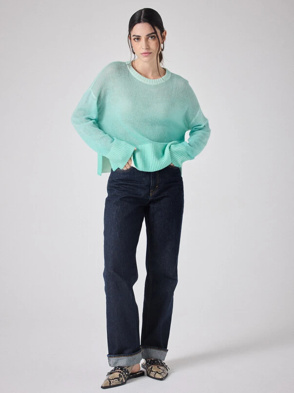 Pullover verde acqua Not Shy