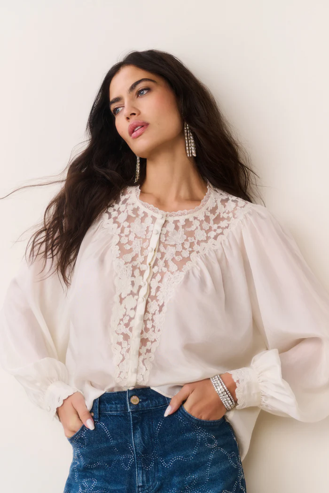 Camicia avorio LoveShackFancy