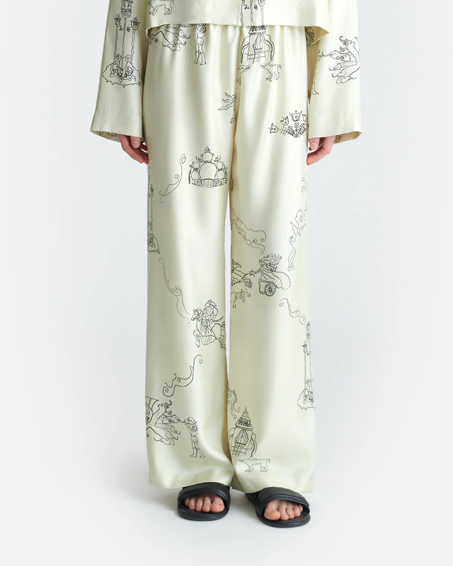 Pantaloni avorio Nanushka