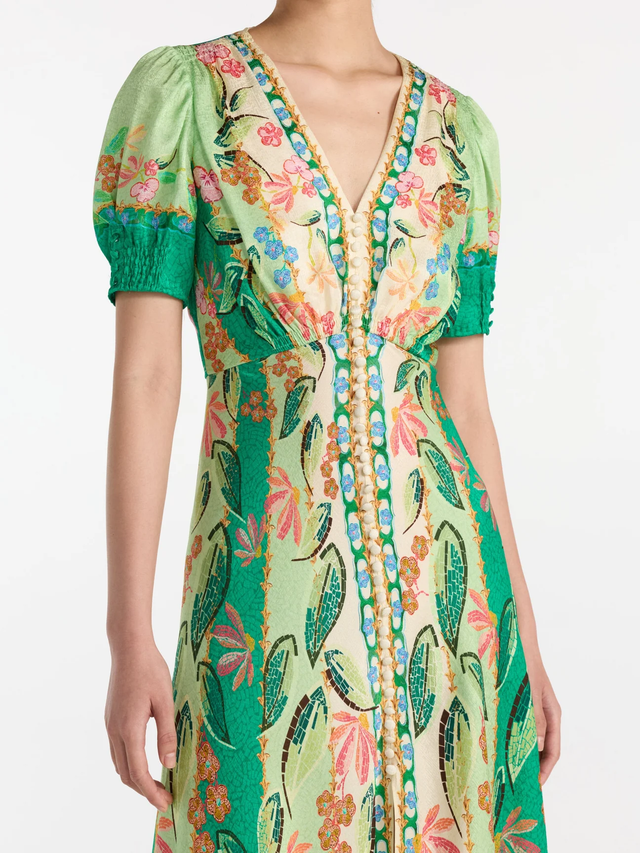 Vestito Lea Long verde Saloni