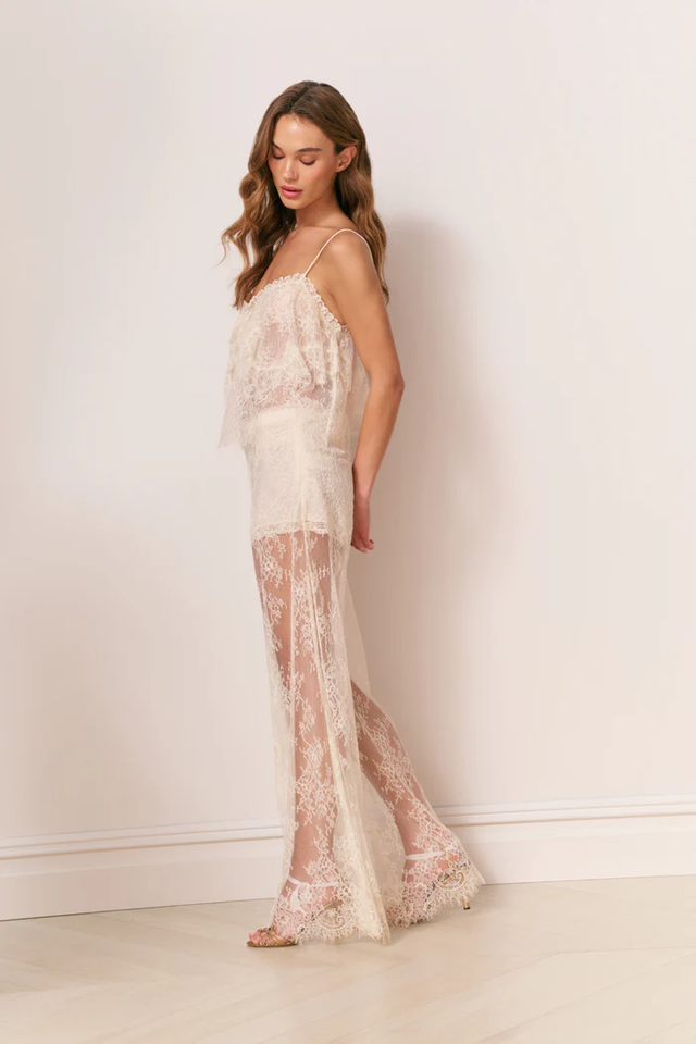 Pantaloni avorio LoveShackFancy