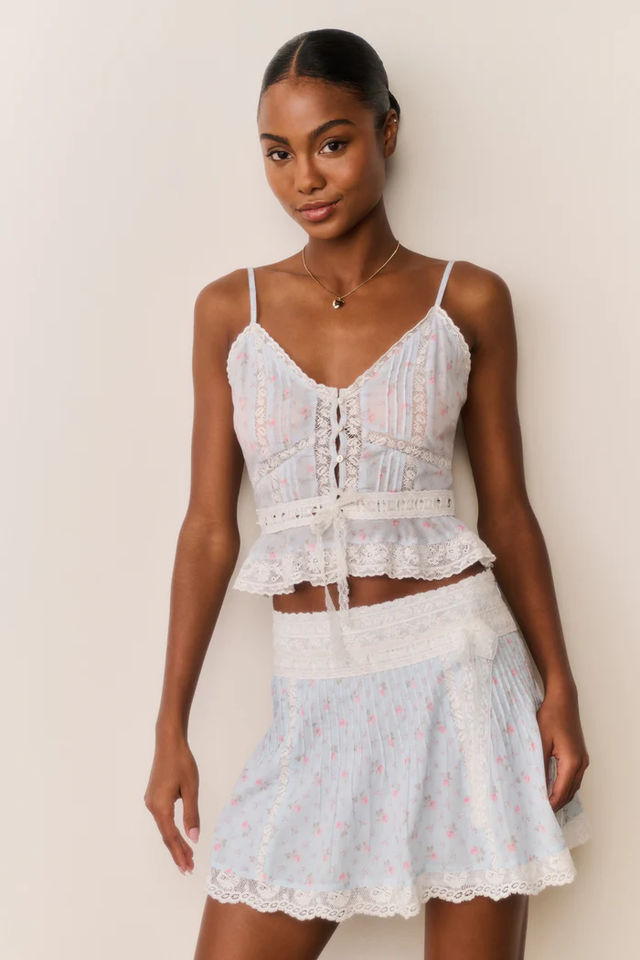 Top azzurro LoveShackFancy