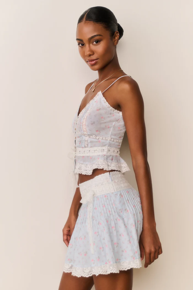 Top azzurro LoveShackFancy