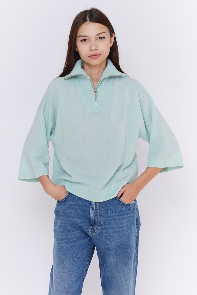 Pull verde acqua Not Shy