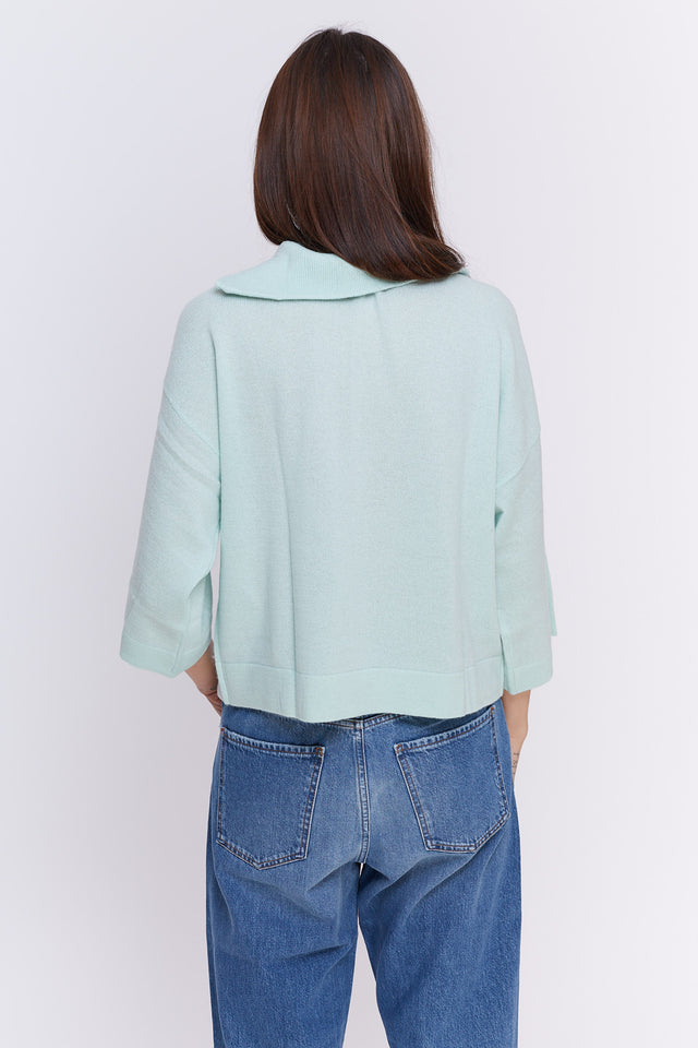 Pull verde acqua Not Shy