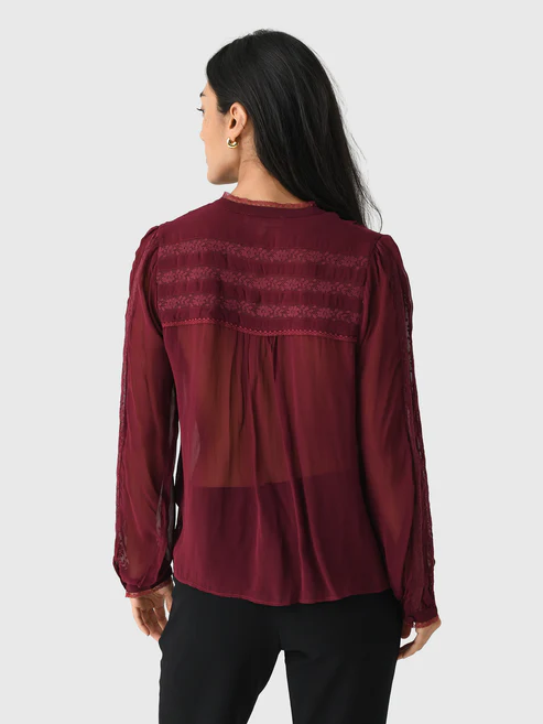 Camicia bordeaux LoveShackFancy