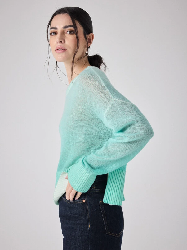 Pullover verde acqua Not Shy