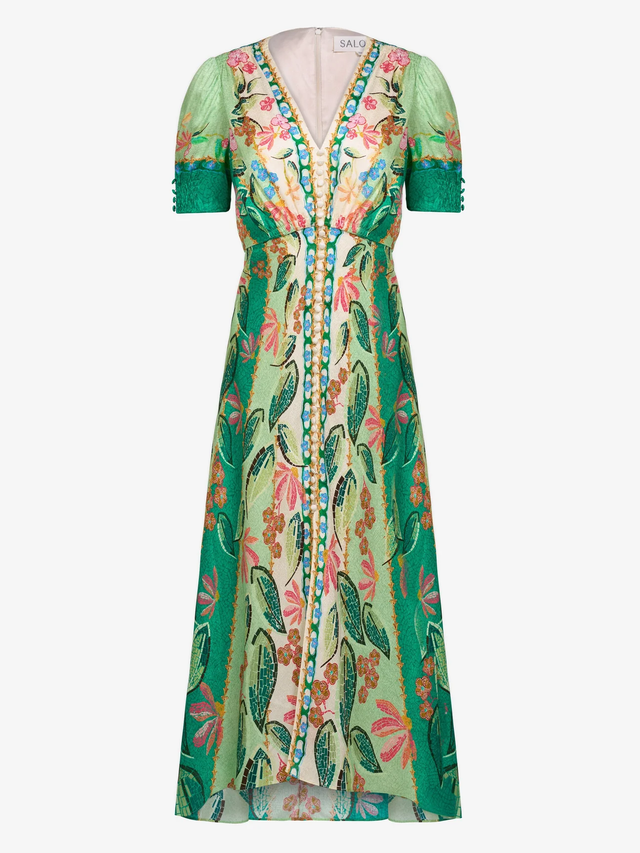 Vestito Lea Long verde Saloni