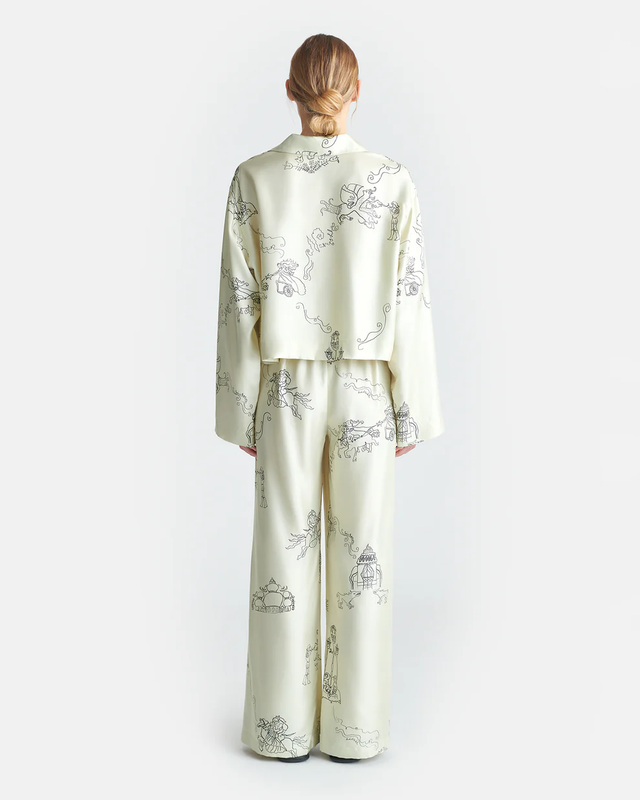 Pantaloni avorio Nanushka