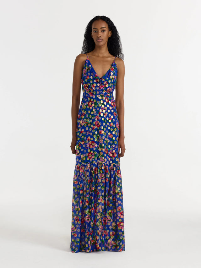 Vestito bluette Saloni