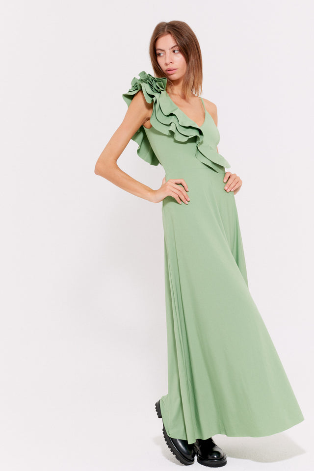 Maygel Coronel green dress