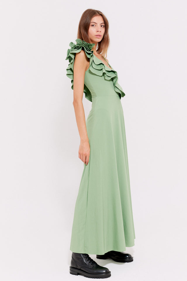 Maygel Coronel green dress