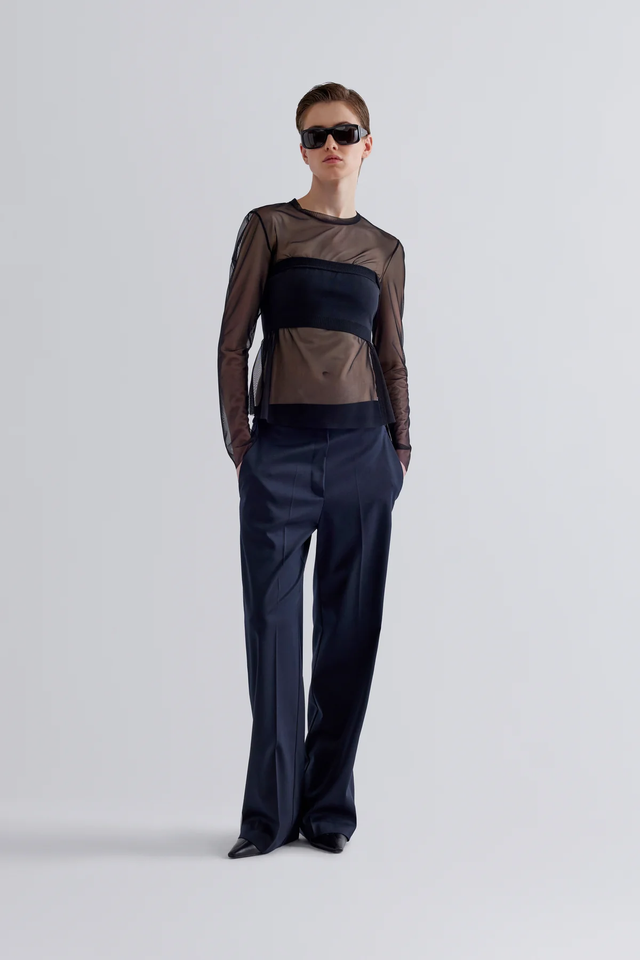 Pantaloni blu navy Erika Cavallini