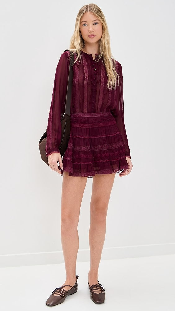 Gonna bordeaux LoveShackFancy