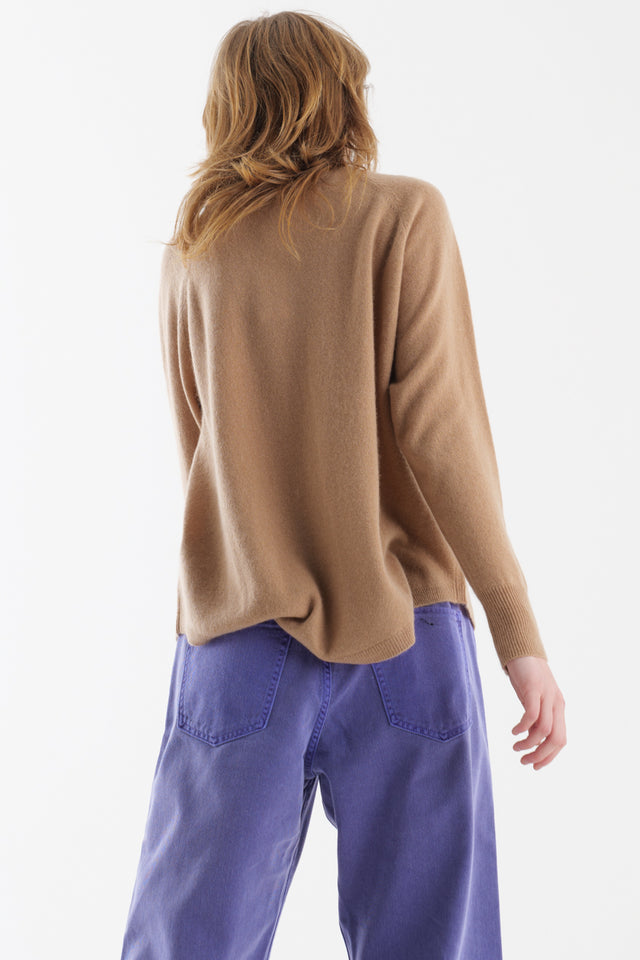 Not Shy camel sweater